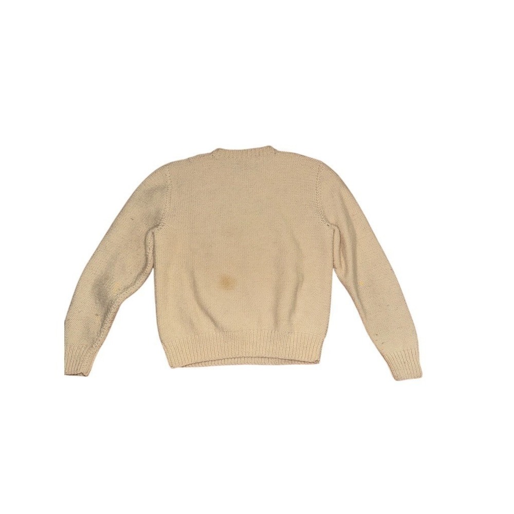 Nordstrom Vintage Sweater Womens M Ivory Bobble Knit Crewneck Pullover - Picture 9 of 10